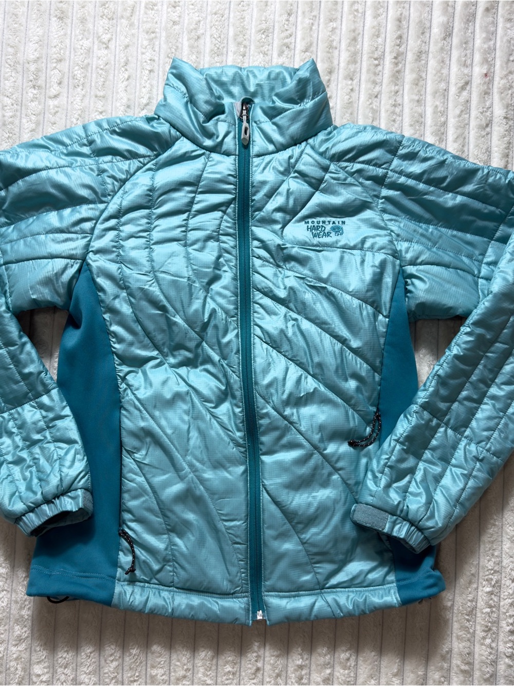 Mountain Hardwear Women's Blue Quilted Insulated Full Zip Short Jacket Size M